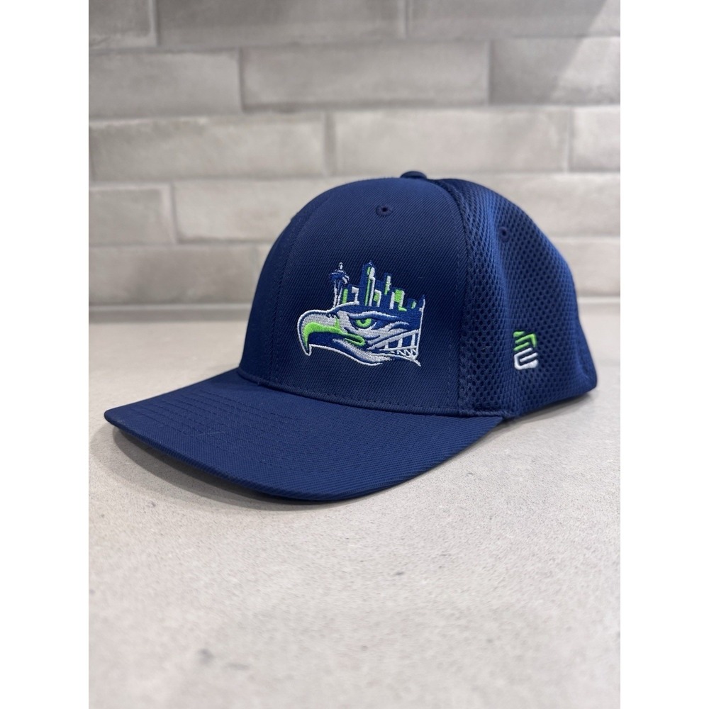 Yupoong Flex-fit Hat Seattle Seahawks Embroidered Navy Blue L-XL